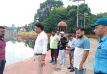 सागर : गंगा आरती नवग्रह छतरियों के समीप