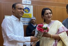 बीना रिफाइनरी द्वारा सांसद का हुआ भव्य स्वागत