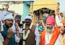 कर्रापुर में निकली संत रविदास जी की शोभायात्रा